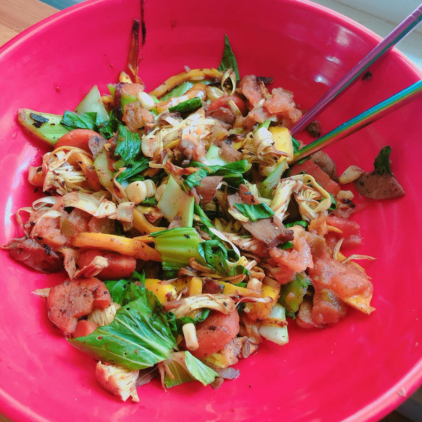 Gai Lan Stir Fry with Jackfruit (Vegan)